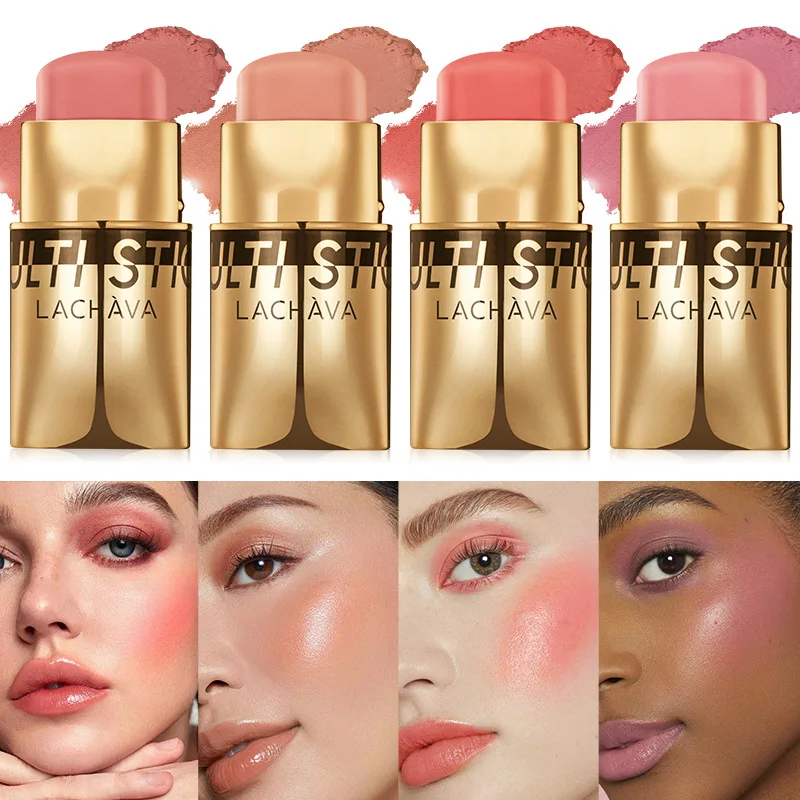 Blush Stick 3-In-1 Berry Waterproof Color Correction Multifunctional Makeup For Cheek Eye Lip