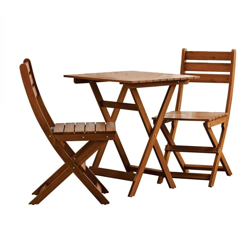 

Mainstays Outdoor Patio 3-Piece Wood Bistro Set, Natural Color