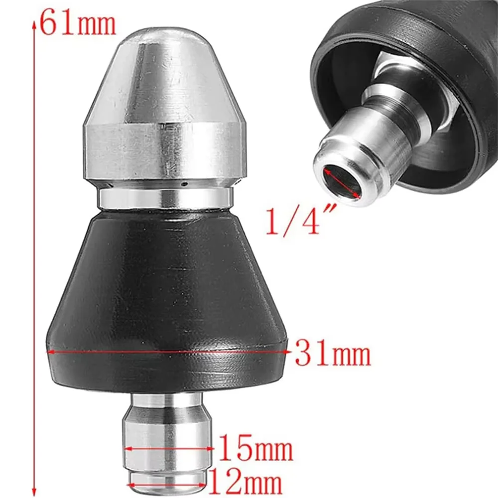 Universal 1/4" High Pressure Nozzle for Drain Unclogging Strong Water Pressure Ideal for Kitchen & Toilet Pipes