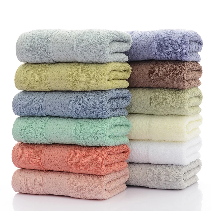 100% Cotton Adult Thickened Durable Towel  Soft Quick Dry  Absorbent Solid color Face Towel  bath household cotton face towel 6