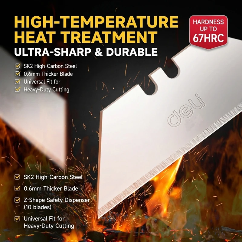 T자형 다용도 칼날 19mm 폭 0.6mm 두께 SK2 스틸 화이트 칼날 카펫 가죽 절단용 스냅오프 교체 칼날