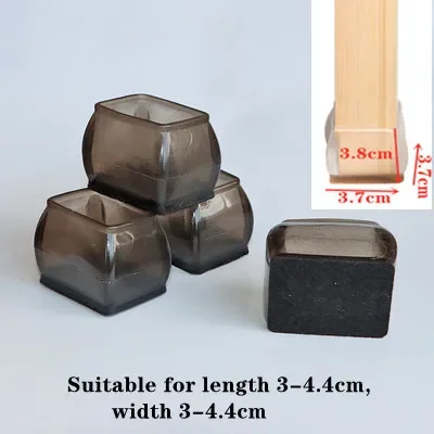 Set of 4 Premium Silicone Chair Leg Protectors with Non-Slip Felt Pads