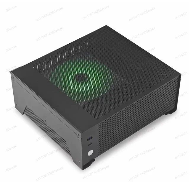 T10 섀시 ITX 미니 PC DIY 데스크탑 얇은 수평형 코어 그래픽 소형 섀시 4.8L 소형 1U 전원 공급 장치