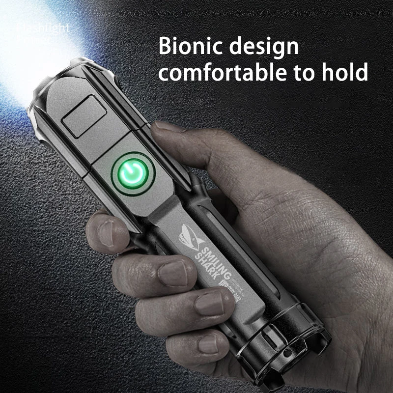 Mini Flashlight LED Strong Light Rechargeable Outdoor Ultra Bright Long Range Zoom Portable Home Emergency Night Lamp