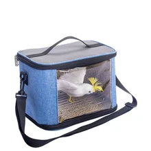  Portable Bird Carrier with Perch Parrot Backpack Bag for Small Animal Travel Wicker Hamster Rabbit Rat Squirrel Guinea Pig Cage 