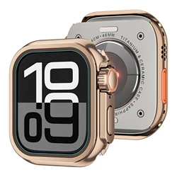 Premium Zinc Alloy Protective Metal Case for Apple Watch - Ultra Durable Design (Rose Gold)