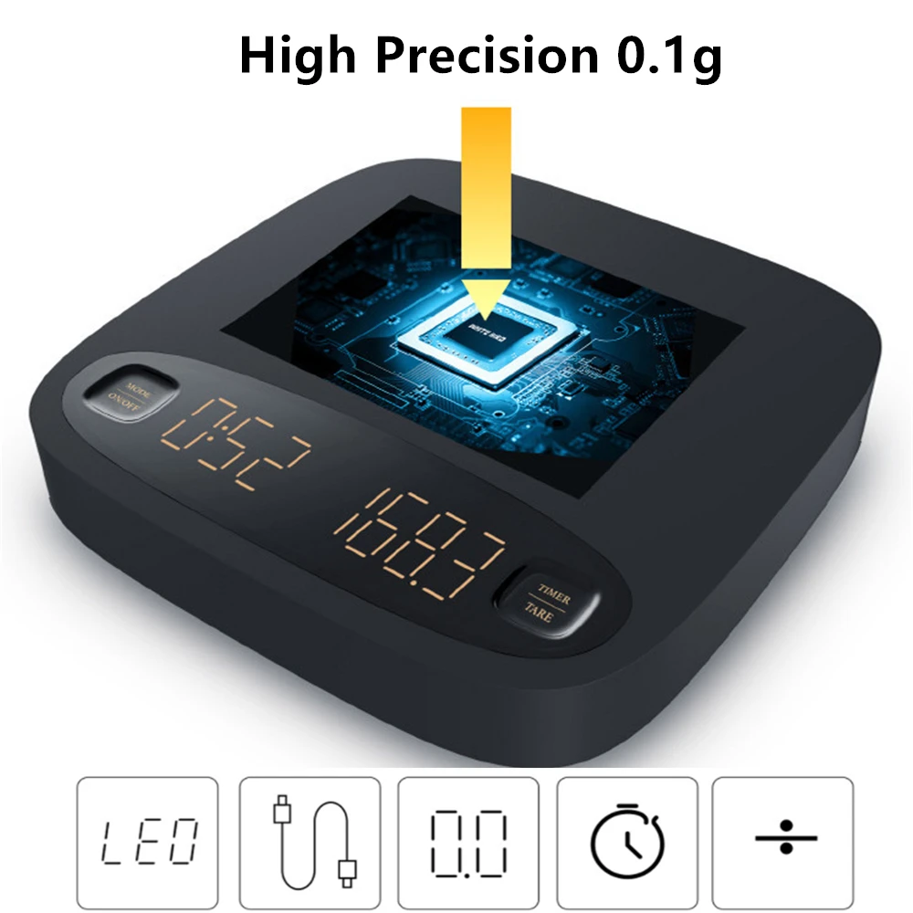 

Высокоточные цифровые кухонные весы, 2 кг/0,1 г, с USB-зарядкой