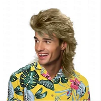 HAIRJOY – perruques synthétiques mulet pour hommes, perruques synthétiques de fête costumée des années 70 et 80 2