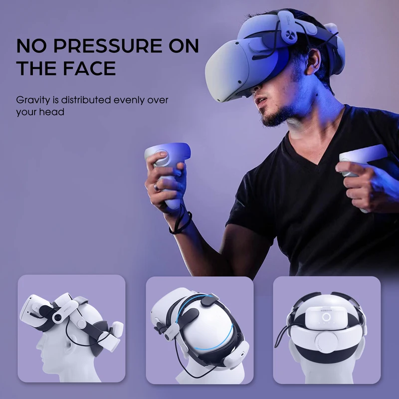 Bobovr m2 Pro Mais Battery Head Strap para Oculus Quest vr Elite Halo Strap com Bateria Conforto Ajustável para Meta Quest2 vr - Image 4