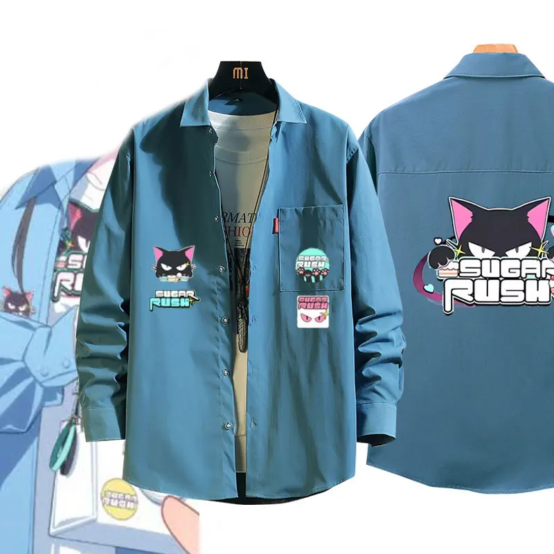 

Blue Anime Archive Sugai Rush Kurimura Airi Cosplay Tanga Ibuki Kyouyama Kazusa Band shirt Coat Costumes Men women tops Costume