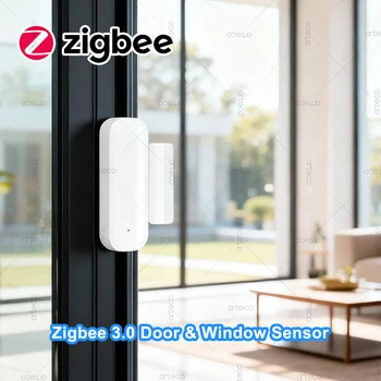 Zigbee Door Window Sensor Smart Home Security Alarm Wireless Magnetic Anti-theft Contact Detector App Remote Monitor Support Z2M 1