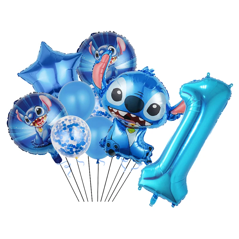 thumbnail image 1 of Suministros de decoración para fiestas de cumpleaños con temática de Disney Stitch, vajilla para niños de Lilo Stitch, plato, globo en ángulo para obsequios de baby shower, 1 of 5
