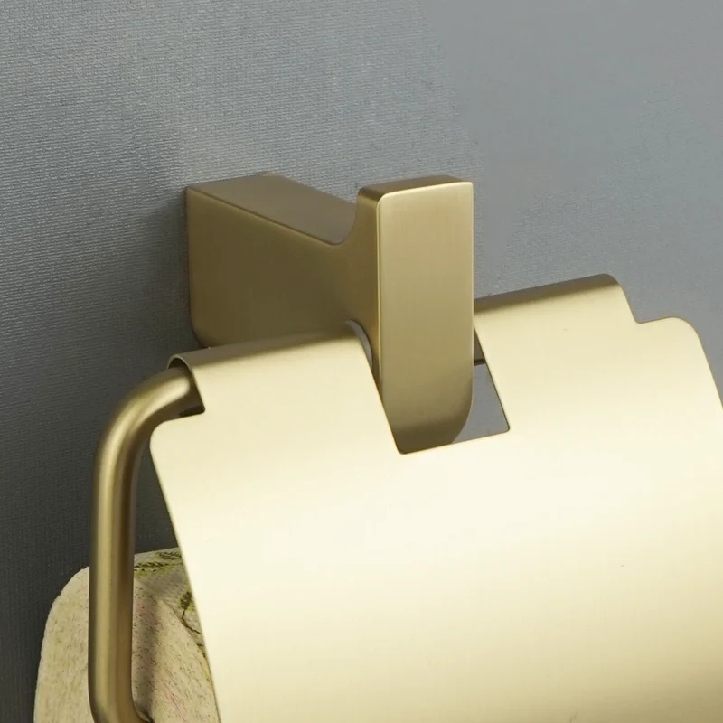 Brushed Gold Bathroom Accessories Towel Rack Paper Holder Toilet Brush Towel Bar Shelf Soap Dish Cup Stainless Steel Hardware