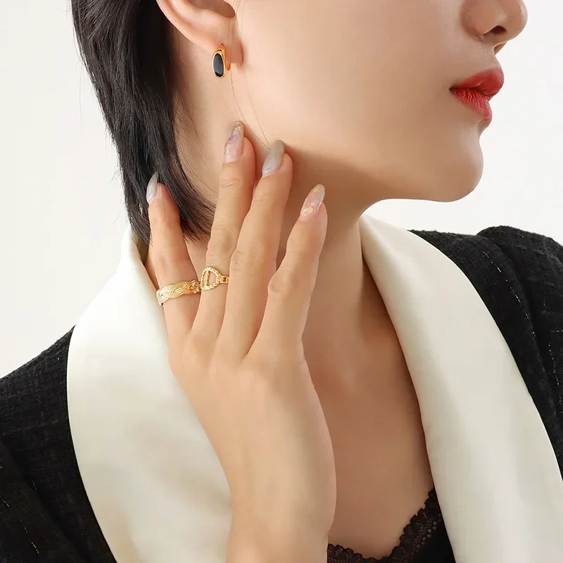 다목적 독특한 틈새 디자인 도금 아크릴 상감 후프 귀걸이, 여성용 패션 액세서리