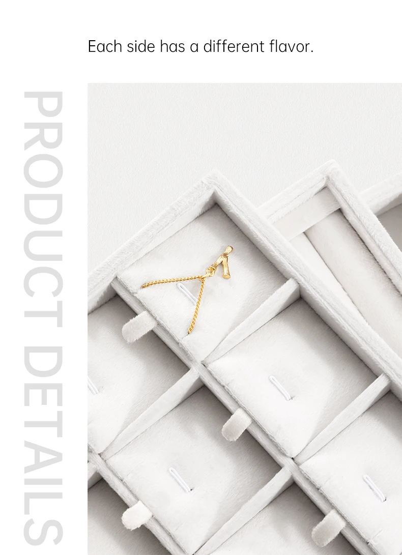 Velvet Ring Earring Bracelet Necklace Display Tray | Stackable Jewelry Organizer Drawer... - SKU VJDT0907 - UGI Packaging