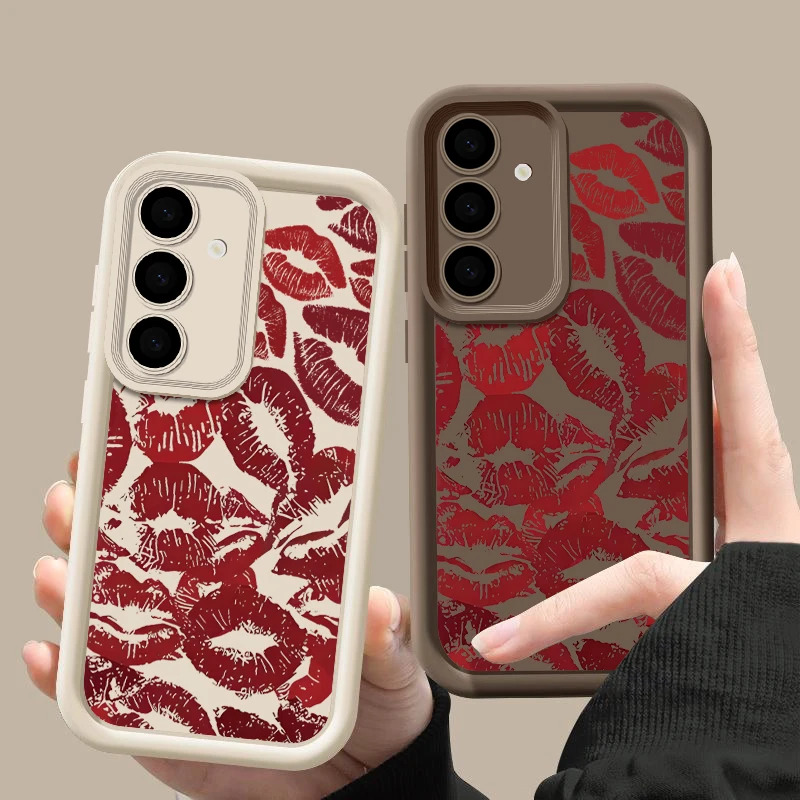 Red Lips Pattern Soft Phone Case Cover