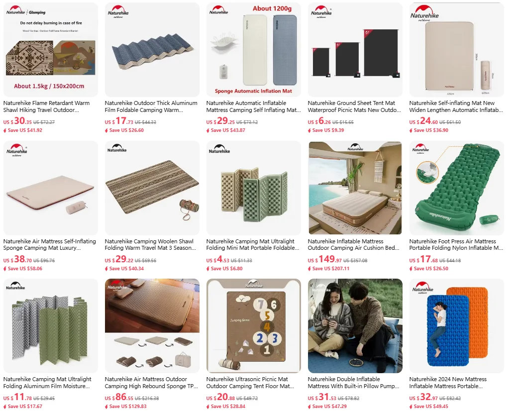 Description Picture 4 of itemWidesea Camping Double Inflatable Mattress Outdoor Sleeping Pad Bed Ultralight Folding Tent Travel Cushion Beach Air Mat