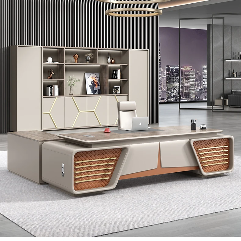 Description Picture 5 of itemConference Modern Desk Organizer Makeup Music Reception Wooden Desk Table Drawer Vanity Mesa Para Compuatador Furniture Office