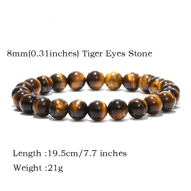 Tiger Eyes Obsidian Stone Beaded Meditation Bracelet for Men