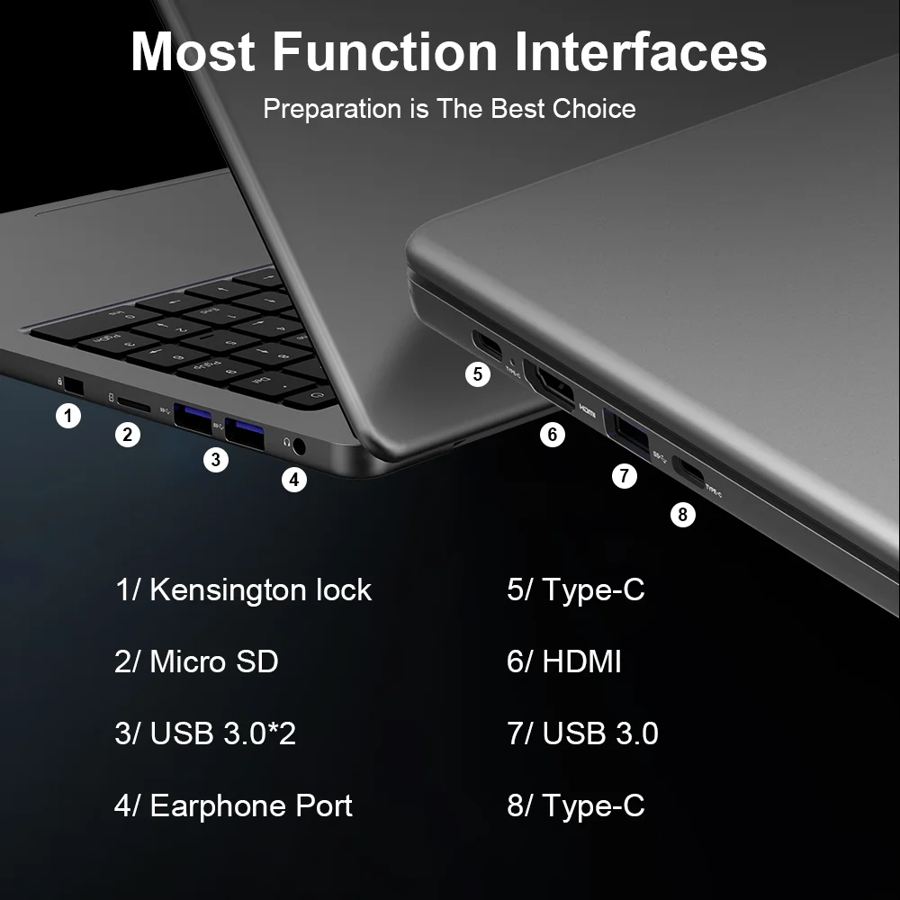 Ninkear A15 Pro Laptop AMD Ryzen 5 5500U 16GB RAM 1TB SSD 16 inch 2.5K 120Hz IPS Metal Body Windows 11 WiFi6 Fingerprint Business Office Gaming Notebook Portable Computer - immagine 8
