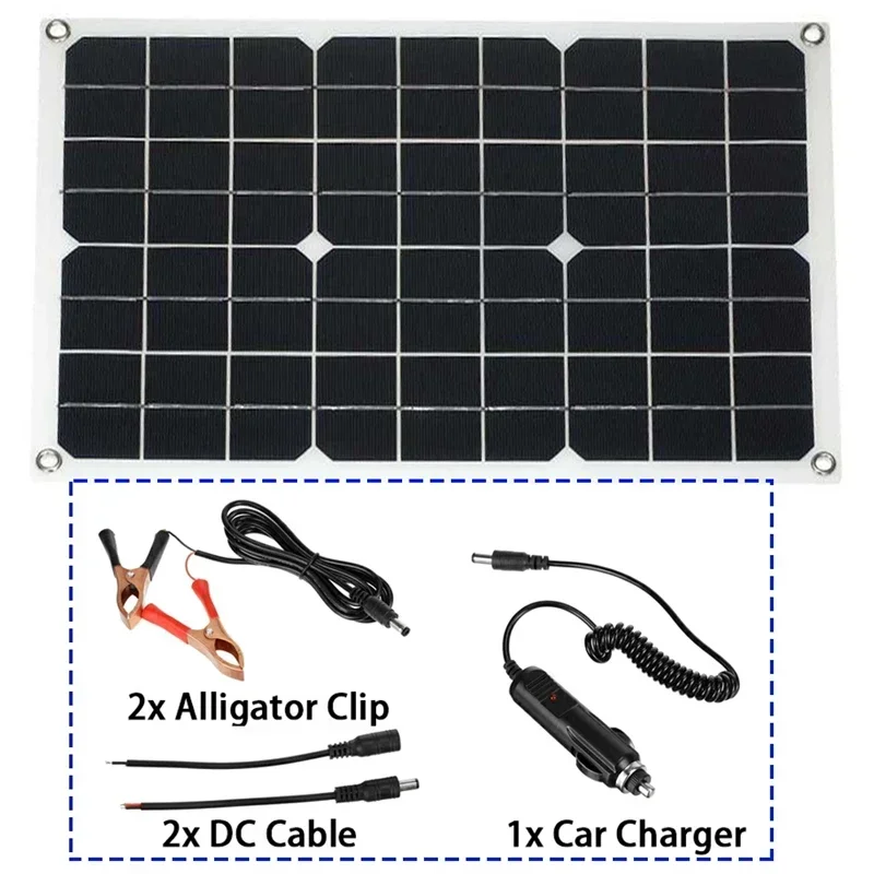 Solar Panel Kit 110/220V Solar Power System 18W Solar Panel Battery Charge 30A Controller 6000W 12V 220V Inverter Complete Power Generation
