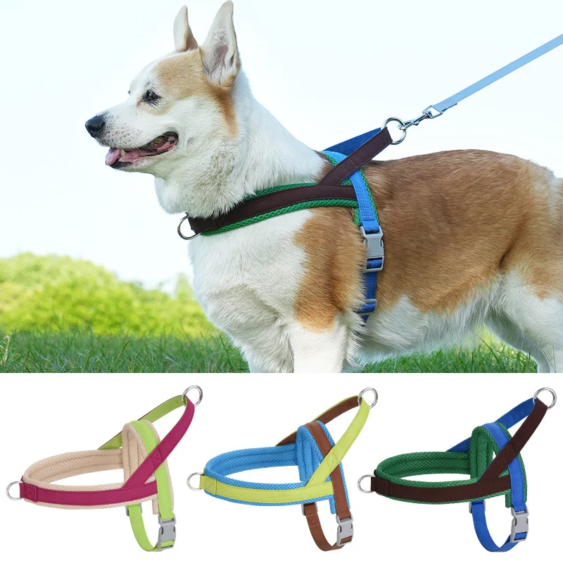 Peitoral canino tipo colete modelo HP340, acabamento liso, com tiras ajustáveis