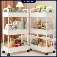 Household Multi-layer Small Cart Storage Rack Floor To Floor Kitchen Bedroom Bathroom Storage Rack Storage Rack With Wheels