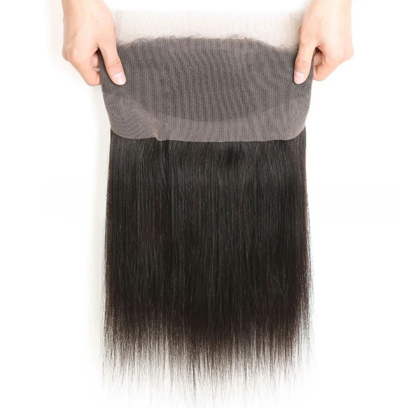 360 Lace Frontal Closure Straight Hair Human Hair Brazilian Remy Soft and Silky For Women 360 Lace Closure Daily Use