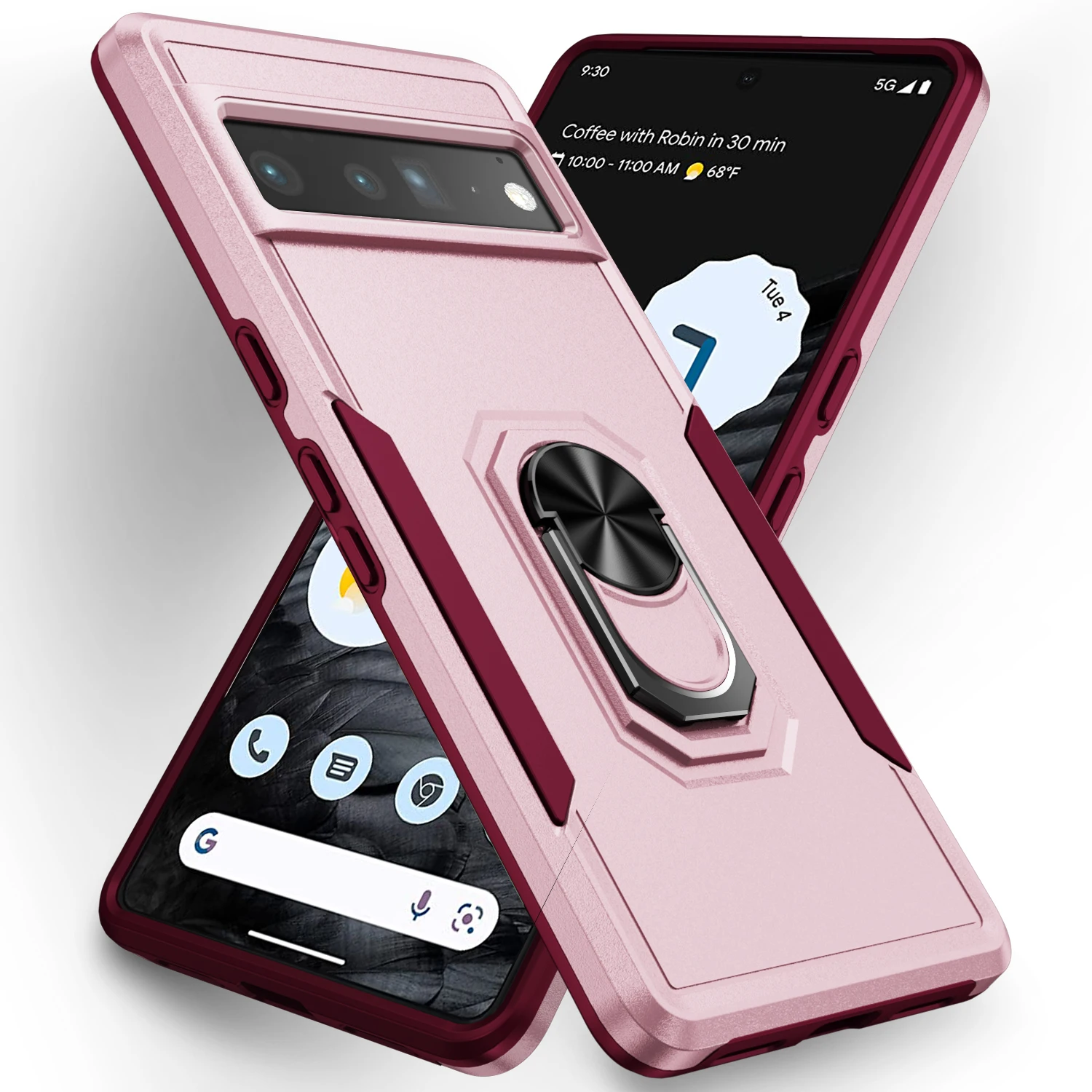 For Google Pixel 7 Pro Case,with Stand Ring Kickstand Bumper