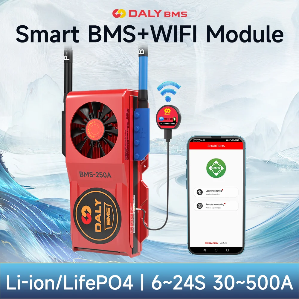 daly-wifi-bms-smart-bms-lifepo4-4s-12v-8s-24v-16s-48v-batteria-inverter-solare-outdoor-power-home-energy-storage-rv-scooter