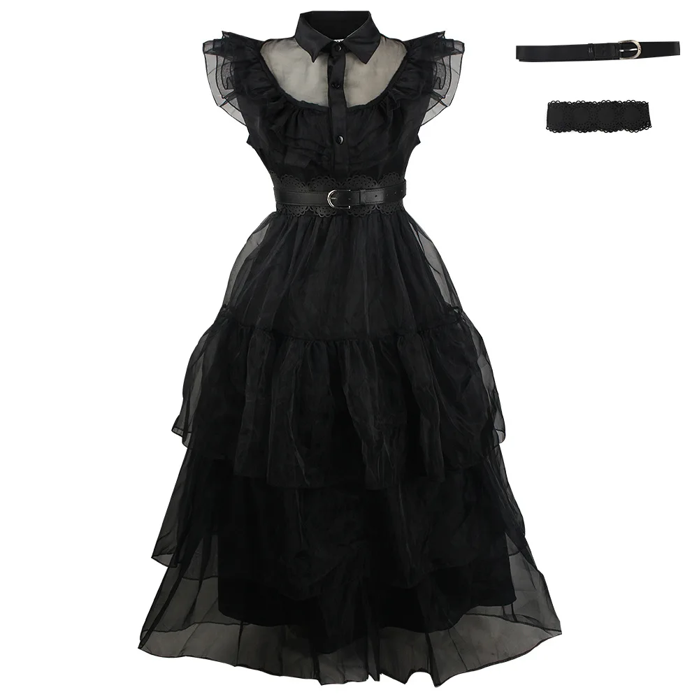 

Vintage Wednesday Dresses Gomez Outfits Halloween Wednesday Addams Family Women Cosplay Costume Movie Morticia Addams Uniform