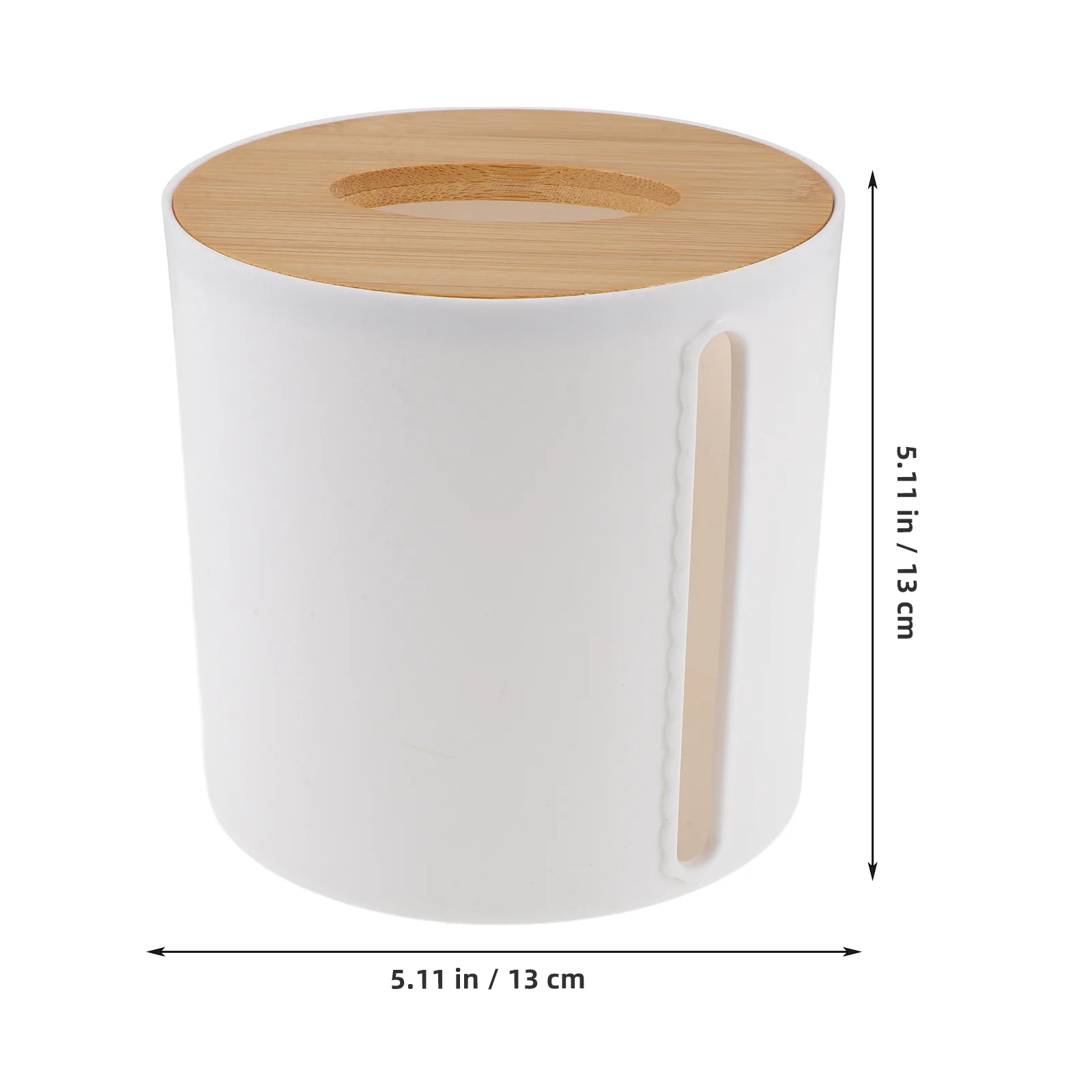 Round Bamboo Cover Paper Roll Roll Paper ganizer Holder White Compact Stable Bottom Kitchen Bathroom Home Bar Hotel Use 5