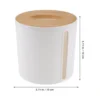 Round Bamboo Cover Paper Roll Roll Paper ganizer Holder White Compact Stable Bottom Kitchen Bathroom Home Bar Hotel Use 5