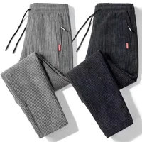 Men's Corduroy Pants Loose-Fit Straight-Leg Casual Trousers Plus Size Sweatpants For Spring Autumn/Winter
