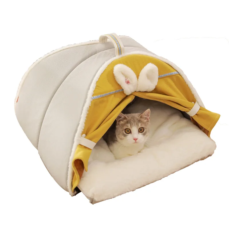 

New Cat Nest Matching Color Polyester Cotton Wool Enclosed Fashion Cute Soft Comfortable Warm Small Dog House Pet Supplies JJ621