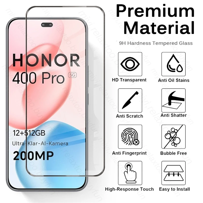 8-in-1 Tempered Glass Case with Curved Screen and Camera Protector