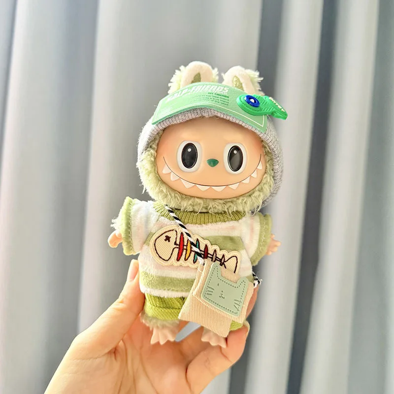 Labubu I II Idol Dolls Clothes Kawaii Green Outfit with Bag Accessories Korea Kpop Doll Clothing Mini Plush Doll Universal 12 S93313f11a0b342cd8251fbf5d6bca5b1K