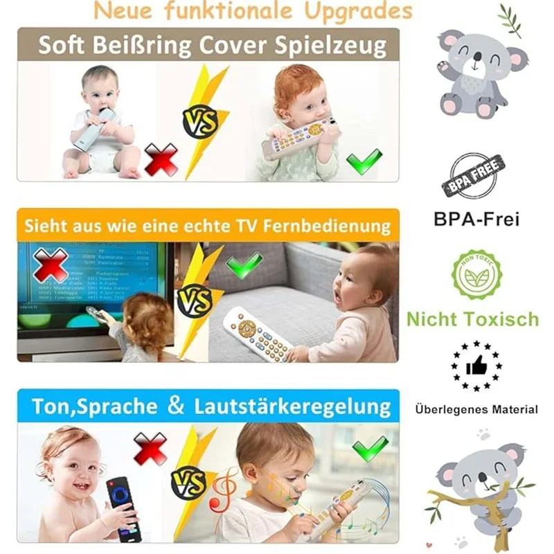 Baby Simulation TV Remote Control Toys Musical Light Sensory Kid Early Educational Learning Montessori Christmas present 4