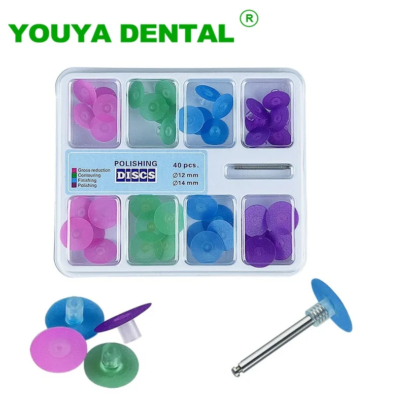 

40pcs/box Dental Polishing Discs Kit Gross Reduction Contouring Mandrel Stripes Set Teeth Whitening Materials Dentistry Tools