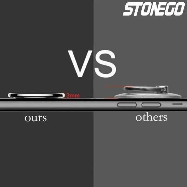 STONEGO 1PC/2PCS Supporto universale per anello per telefono cellulare in metallo Supporto per auto magnetico Presa per telefono Anello per staffa per auto Accessori per telefono 5