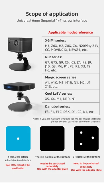 Soporte de pared para proyector, accesorio Universal con tornillo estándar  1/4, giratorio, ajustable, para XGIMI Z4/Z6X/h3S,JMGO J10 - AliExpress