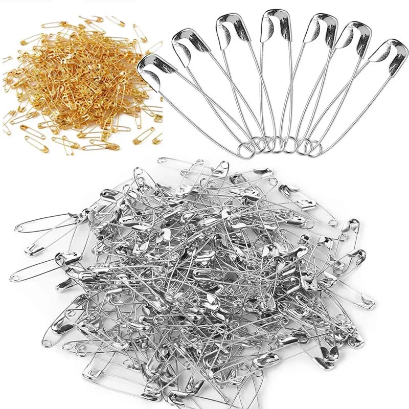 Description Picture 2 of item100/50Pcs Safety Pins 19/22/27/32/38/45/55mm Rust Resistant Nickel Plated Steel Safety Pins For Fabric Craft Garment Hang Tag