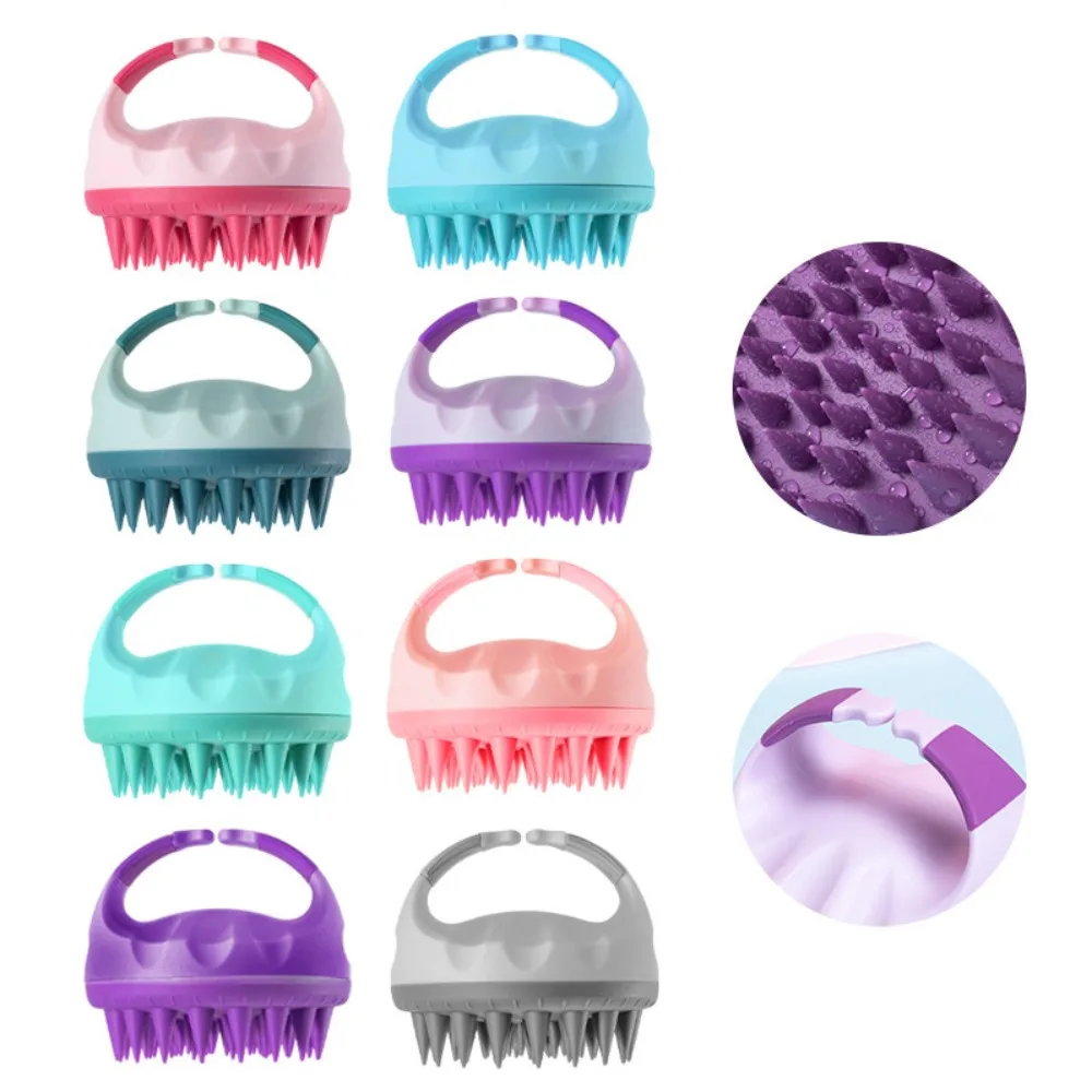 Spazzola Massaggiante per Cuoio Capelluto, Spazzola per Lavaggio Capelli, Pettine Massaggiante per Rimozione Forfora, Spazzola per Shampoo in Silicone Morbido - immagine 4