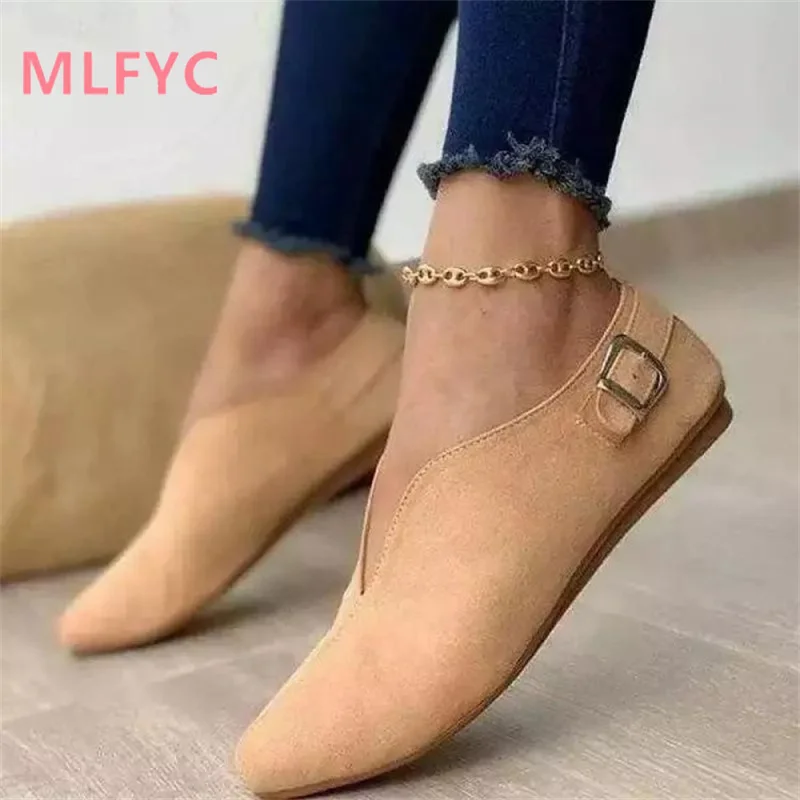Women's casual single shoes, women's fashion large size women's shoes, flat shoes, minimalist slip on single shoes