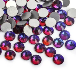 Premium Quality Crystal Glass Flatback Rhinestones for Nail Art and DIY Decorations (Blue Volcano)