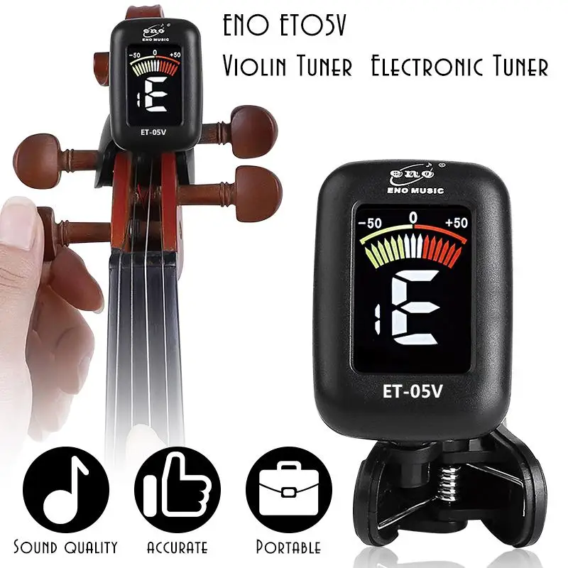 Violin Tuner Mini Electronic Clip-on Portable for Violin Viola Cello