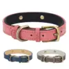 CP250-1--vintage sofa leather pet collar, ultra-fine fiber lychee pattern fabric substrate, zinc alloy D-ring and needle buckle 3