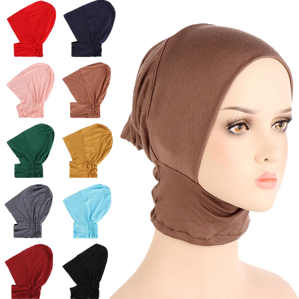 

Underscarf Jeresy Cotton Bonnet Hijab Muslim Lady Turban Full Cover Headwear Inner Cap Ninja Hat Headscarf Wrap Female Headcover