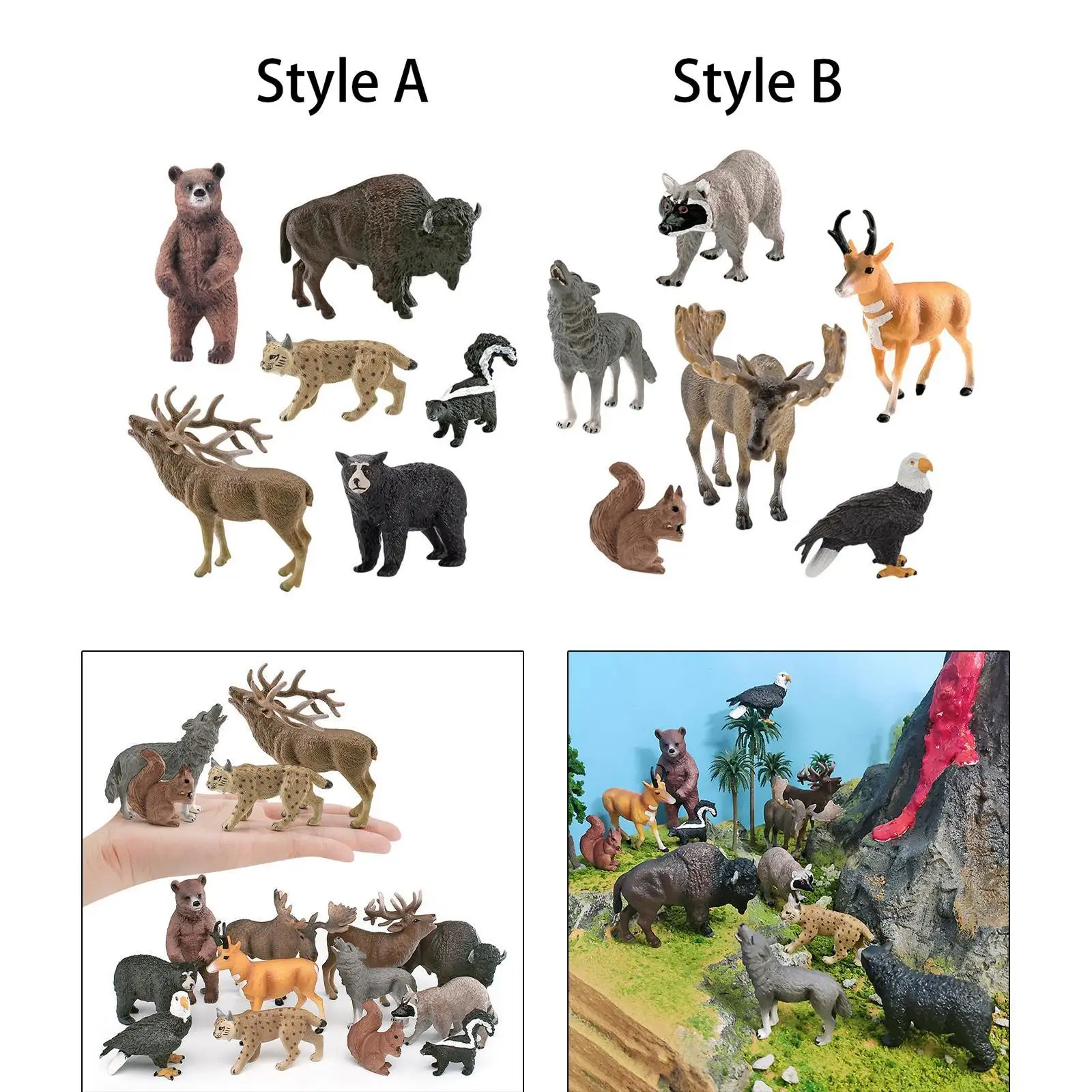 6Pcs Animals Figures Toys Animal Figurines for Children Kids Party Supplies