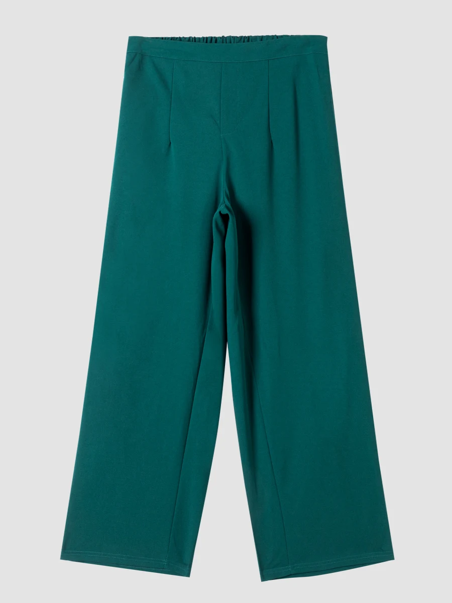 Finjani Women's Pants Fold Pleated Detail Straight Leg Suit Pants Plus Size Baggy Summer Solid Color Pants